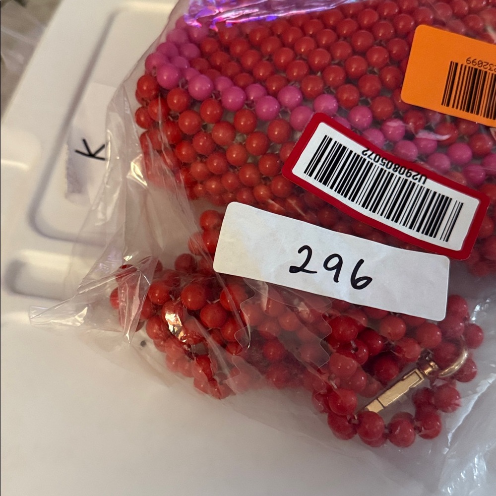 KATE SPADE x Target Colorblock Red and Pink Beaded Crossbody Handbag - Picture 6 of 6